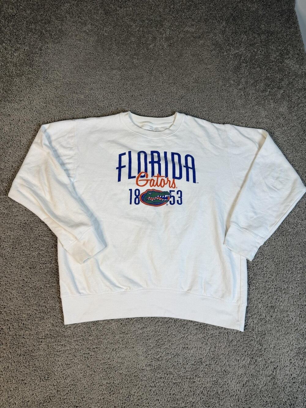Florida Gators Sweatshirt Mens L White NCAA Football Venley Team Apparel